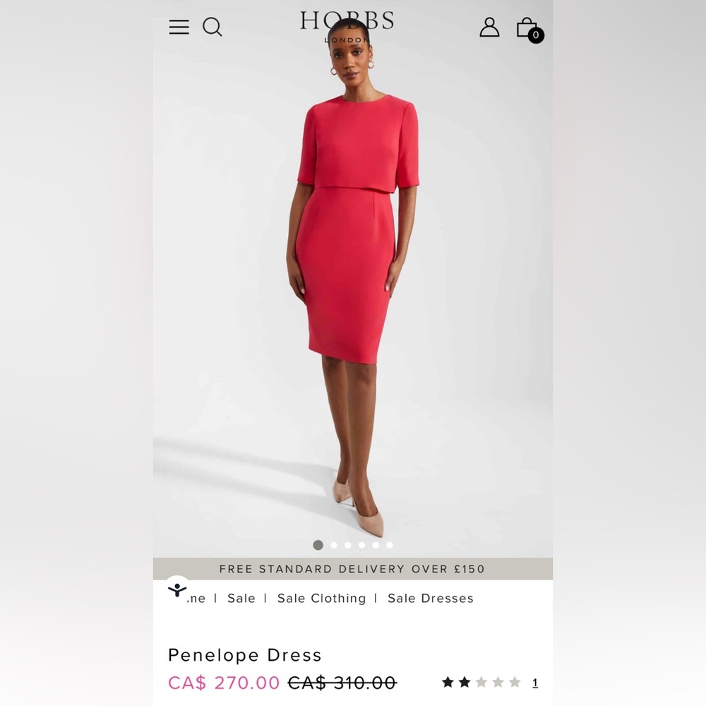 HOBBS LONDON PENELOPE DRESS SIZE 6